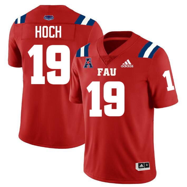 #19 Branden Hoch FAU Jersey,Florida Atlantic Owls Football Jersey,Uniforms,Gears-Red #19 Branden Hoch FAU Jersey,Florida Atlantic Owls Football Jersey,Uniforms,Gears-Red